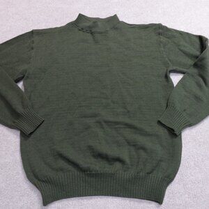 John Ownbey Sweater 2XL Green Mock Neck 100% Wool NEW